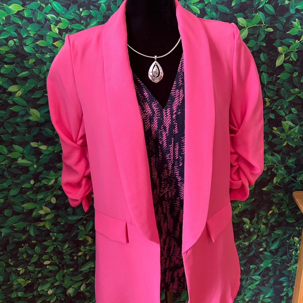 SweatyRocks Women's 2 Piece Solid Ruched Sleeve Blazer and Pants Business Office